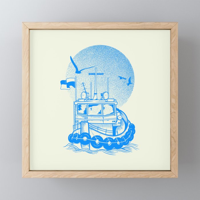 Tugboat Sunset Framed Mini Art Print