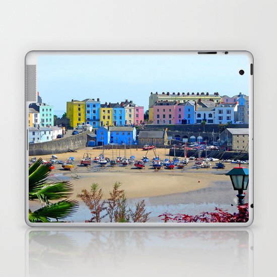 Tenby Harbour.Colour.Reflection. Laptop & iPad Skin