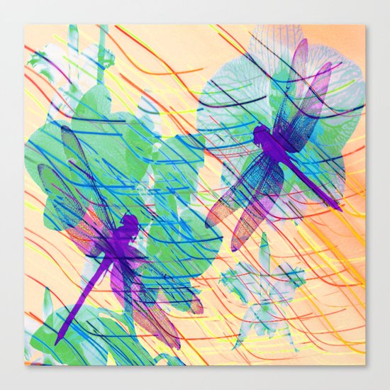 Colorful Dragonflies Canvas Print