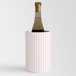Thin Lush Blush Pink and White Mattress Ticking Stripes Wine Chiller