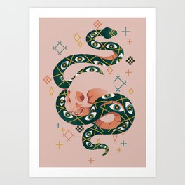 Snake and Skull Art Print