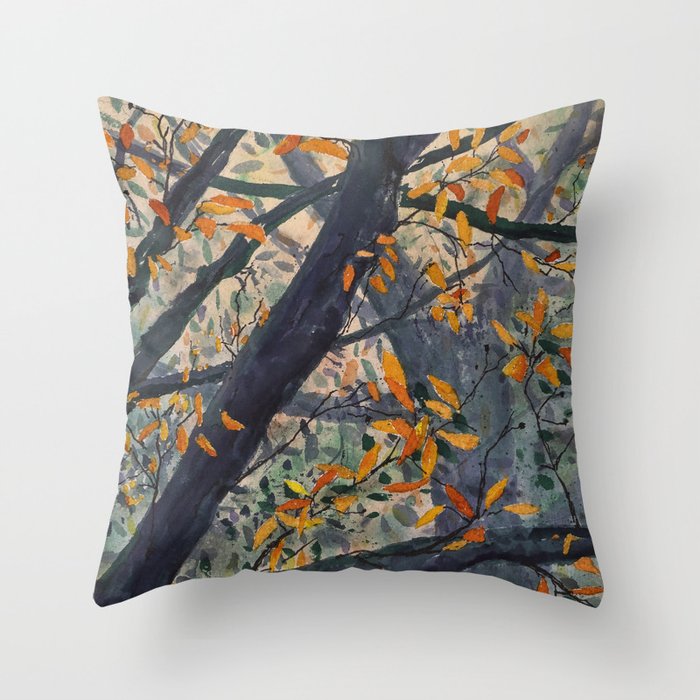 Forest Morning Throw Pillow