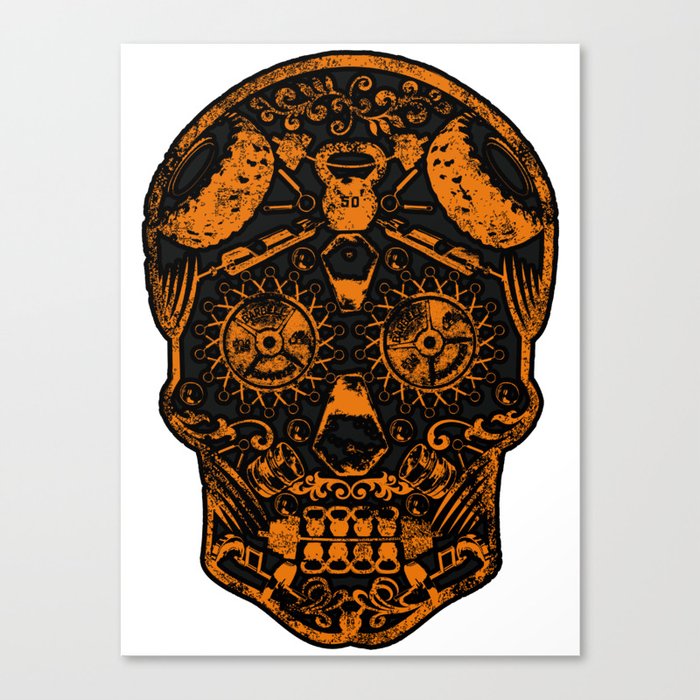 Strongman Sugar Skull, Dia De Los Deadlift Canvas Print