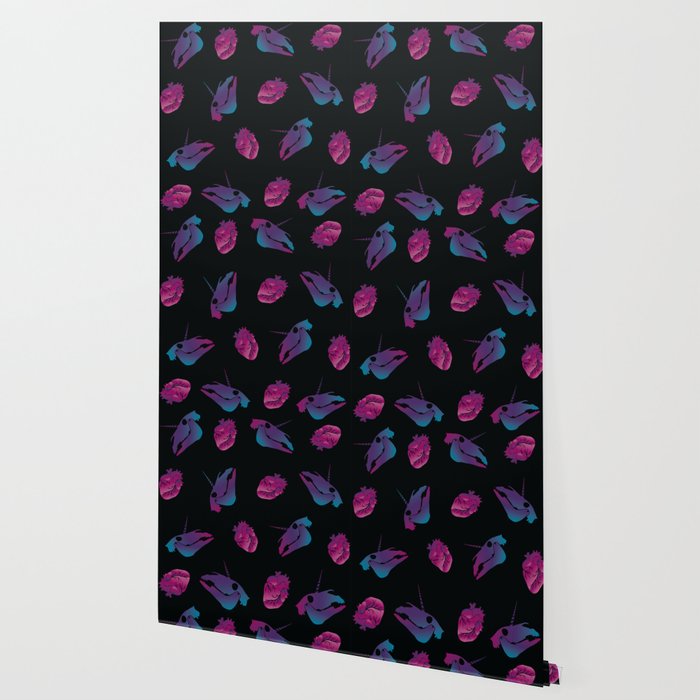 Unicorn Skulls And Anatomical Hearts Pastel Goth Wallpaper By