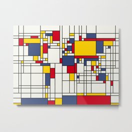 World Map Abstract Mondrian Style Metal Print | Mapoftheworld, Square, Graphicdesign, Michaeltompsett, Abstractmap, Mondrianmap, Yellow, White, Pop Art, 202 