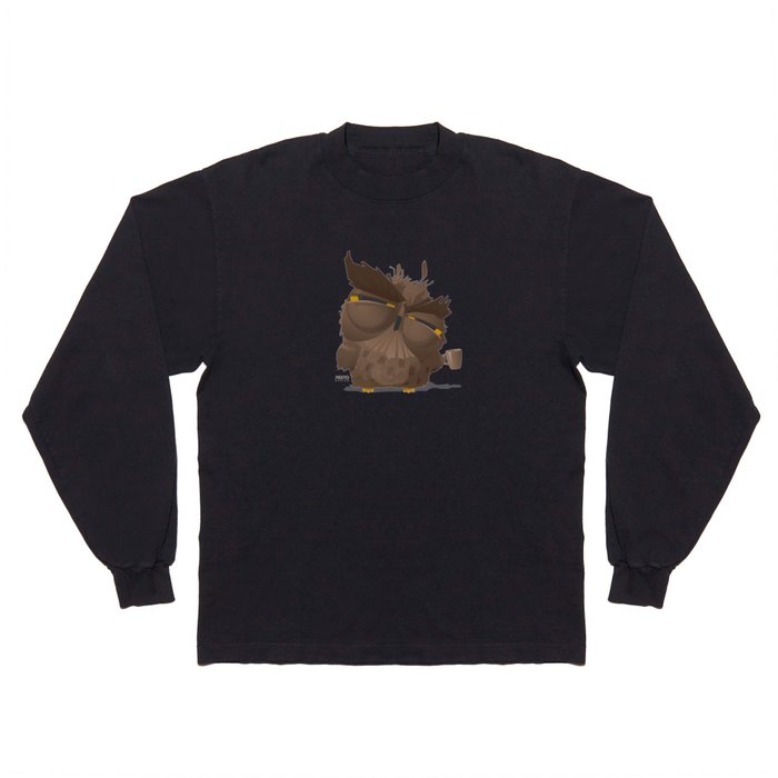 Grumpy coffee owl Long Sleeve T Shirt