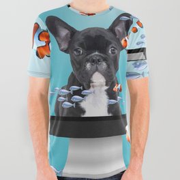 French Bulldog - Computer Screen Clownfishes All Over Graphic Tee
