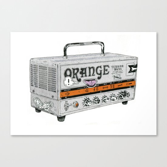 Orange Terror Bass Amplifier ( with stickers) Canvas Print