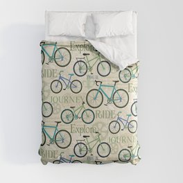 Bicycle Journey Blue Comforter