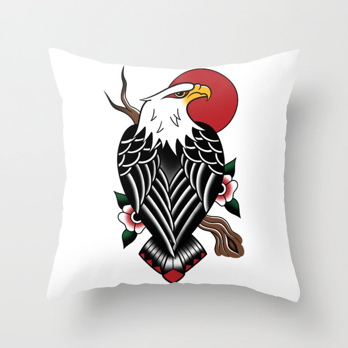 Perched Eagle Throw Pillow