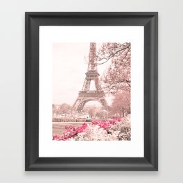 Paris Nursery, White, Eiffel Tower Framed Art Print