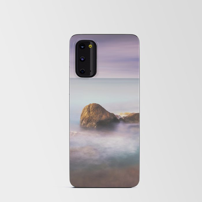 Rock in the sea, long exposure photography Android Card Case