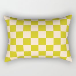 Retro Check: Lime + Coconut Rectangular Pillow