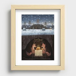 Winter Foxes Recessed Framed Print