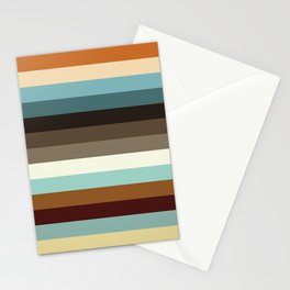 Retro Colored Stripes Stationery Card