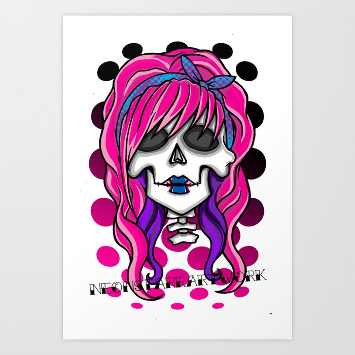 rockabilly girl skull