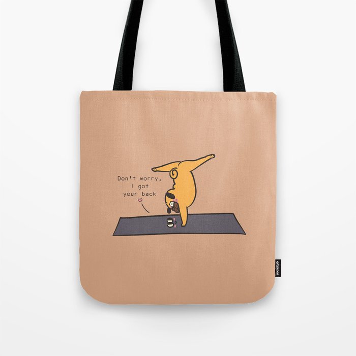 Pug and Yoga Mat Tote Bag