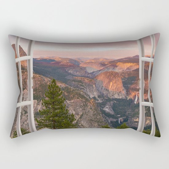 Hills through the window 2 Rectangular Pillow