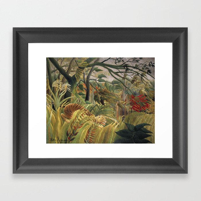 Henri Rousseau Tiger in a Tropical Storm Famous Painting Framed Art Print