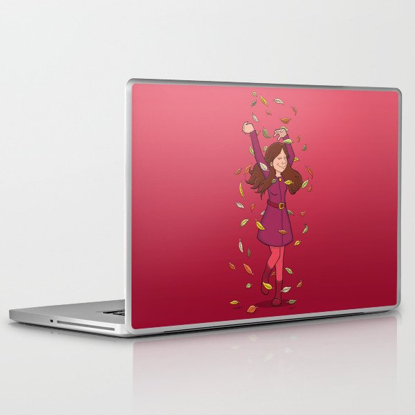 Autumn Whirlwind (Pink) Laptop & iPad Skin