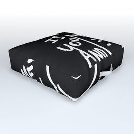 Love is You and Me Street Art Graffiti Black and White Outdoor Floor Cushion
