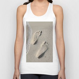Feet traces Sand Beach Illustration Tank Top
