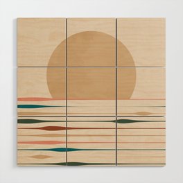 Sunset Modern - Colorful Lines 3 Wood Wall Art
