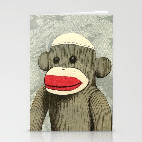 Sock Monkey Portrait Stationery Cards