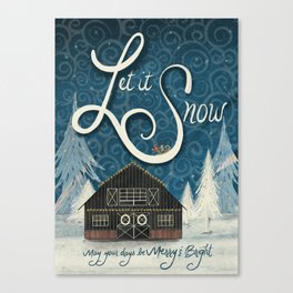 Let it snow holiday greeting card Canvas Print