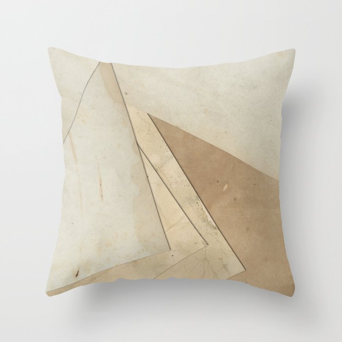 Scattered stained vintage paper sheets Throw Pillow