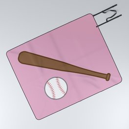 Pink Baseball Picnic Blanket
