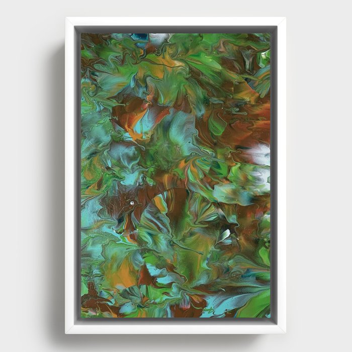 Tropical Lush Brown Framed Canvas