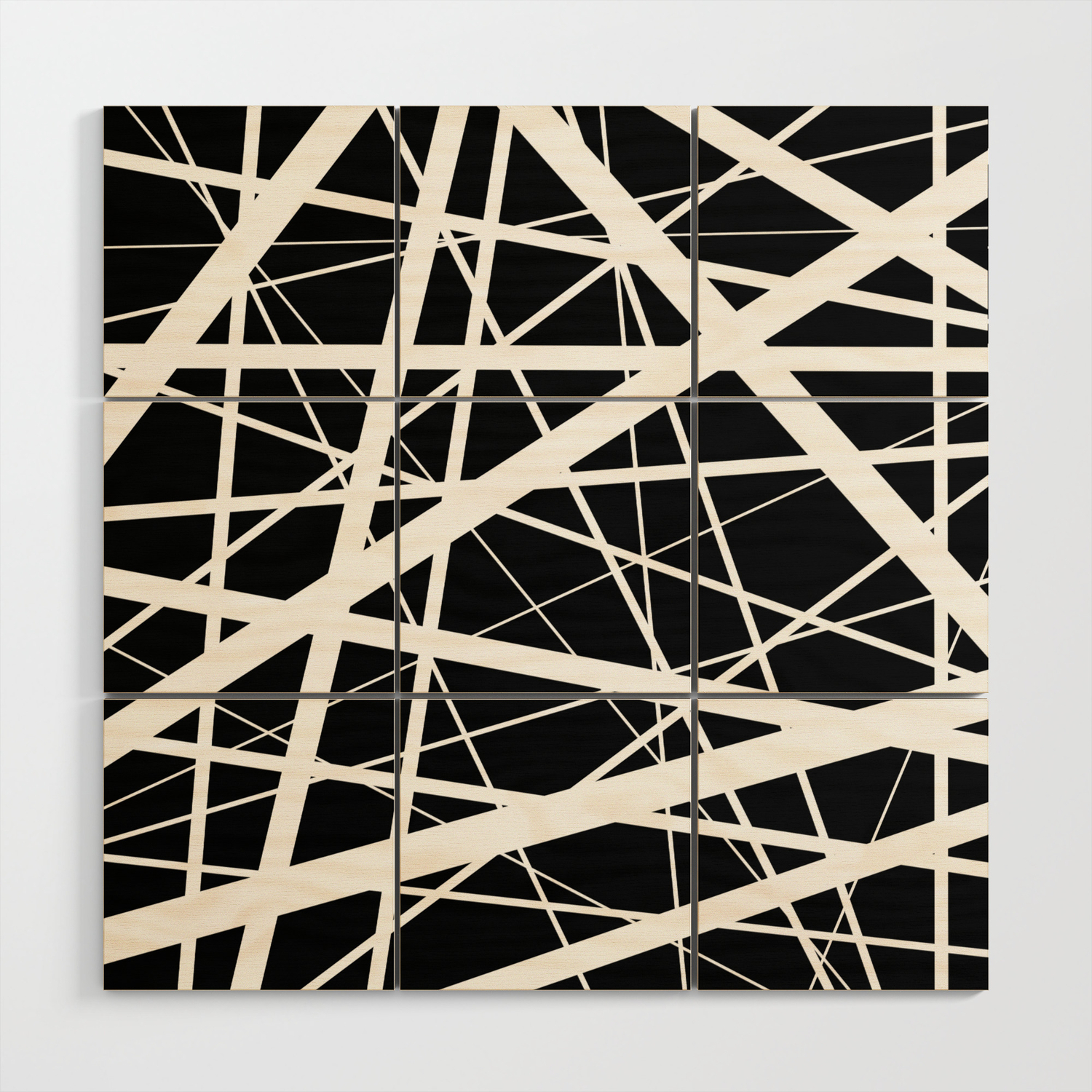 Entrapment Black And White Abstract Wood Wall Art By Printpix