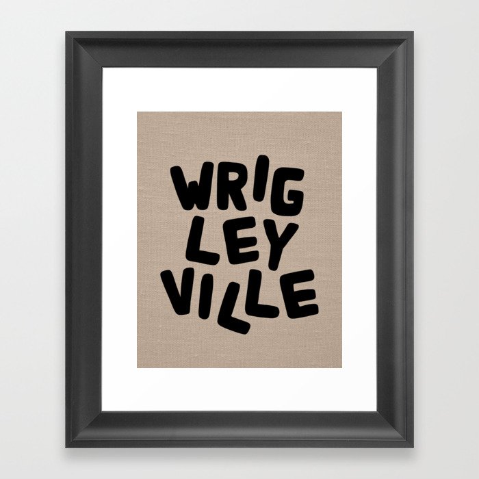 Wrigleyville Linen Brown Framed Art Print