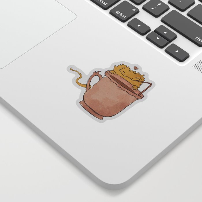 Bearded Dragon Sipping Cocoa Sticker