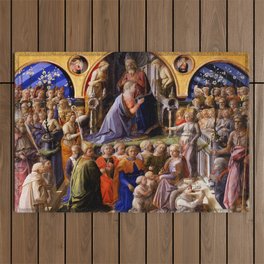 Fra Filippo Lippi "Coronation of the Virgin" Outdoor Rug