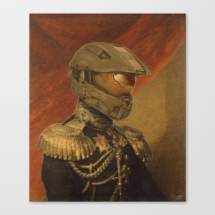 Halo Master Chief Spartan 117 Class Photo General Painting Fan Art Canvas Print By Steelartstudios Society6
