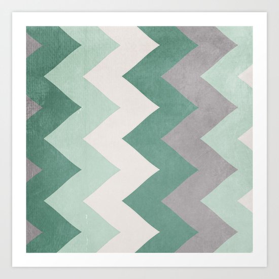Wintergreen - Chevron Art Print