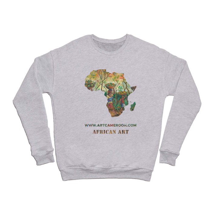 To the Market III African village painting Crewneck Sweatshirt