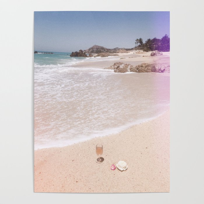 Rose and Rose on the beach Poster