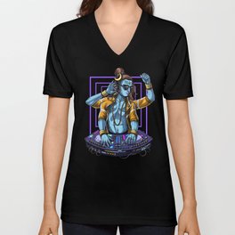 Shiva Psychedelic DJ V Neck T Shirt