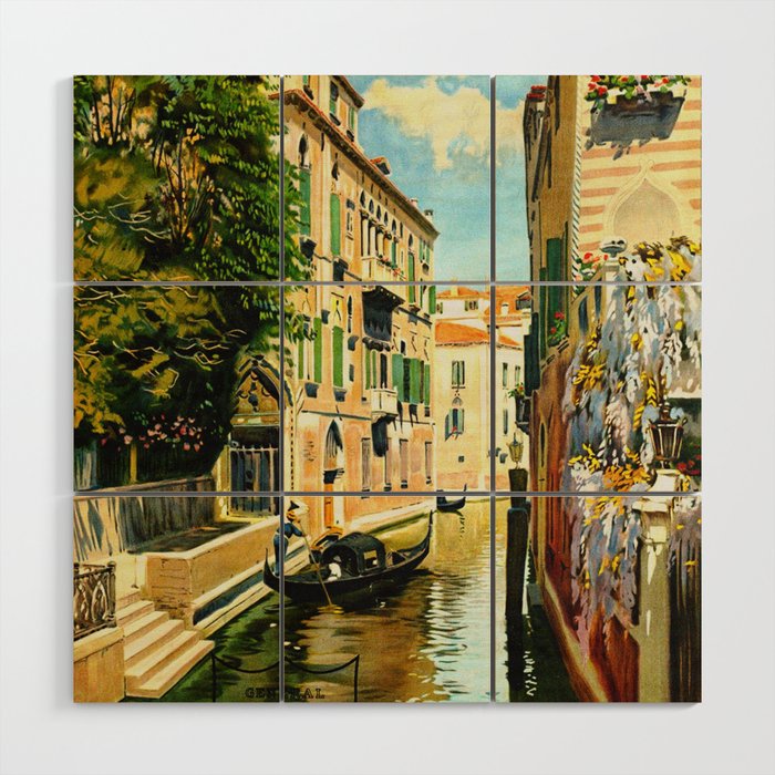 Venezia Venice Italy Vintage Travel Wood Wall Art By Yesteryears Society6