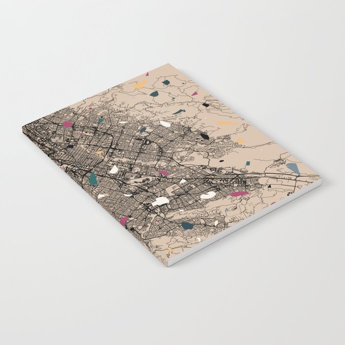 San Jose USA City Map - Terrazzo Collage Notebook