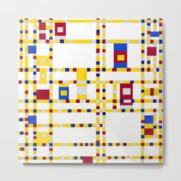 Piet Mondrian Broadway Boogie Woogie Metal Print | Squares, Abstractart, Painting, Grids 