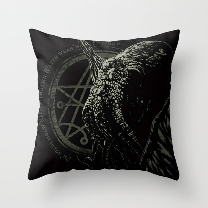 Cthulhu - Chant design - Necronomicon symbol Throw Pillow
