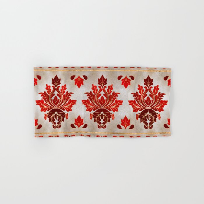 Red and sale gold bath towels