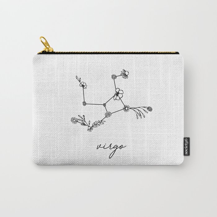 Virgo Floral Zodiac Constellation Carry-All Pouch