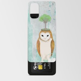 BONSAI Owl  in a secret garden with blooming white lilies. Android Card Case