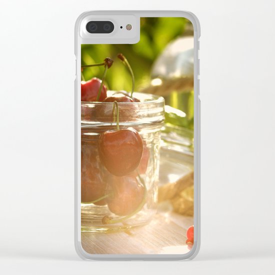 Fresh cherrie in glass Clear iPhone Case