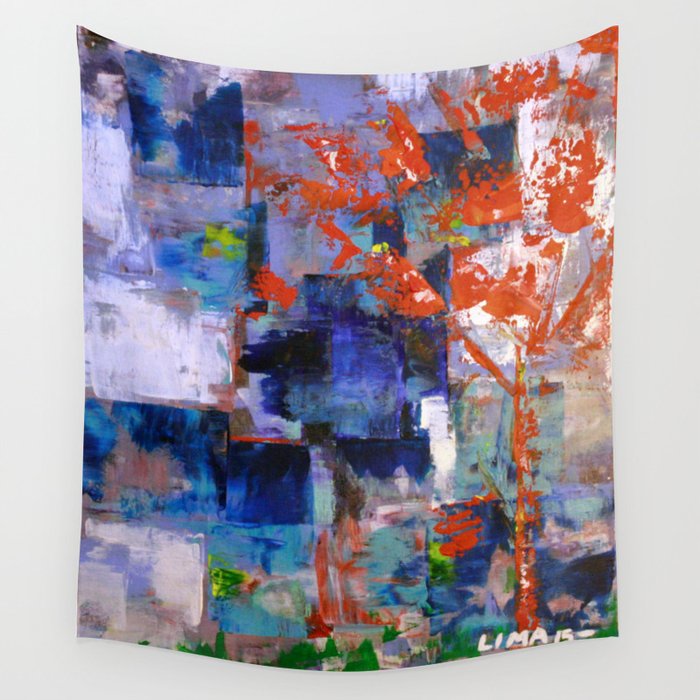 The Autumn Tree Abstract Acrylic Painting Of The Fall Season Wall